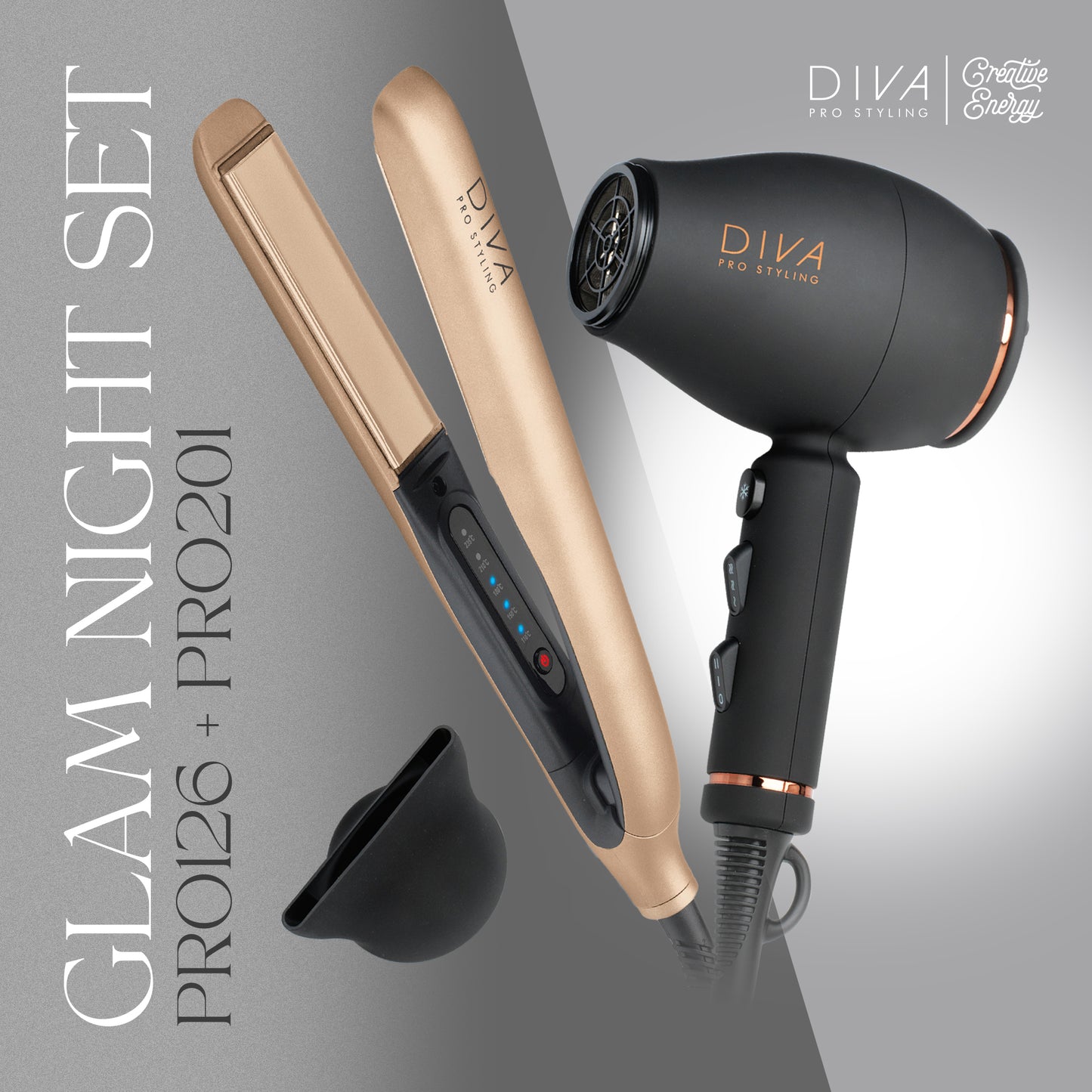 GLAM NIGHT SET I Suszarka Intenso 4000 + Prostownica Precious Metals