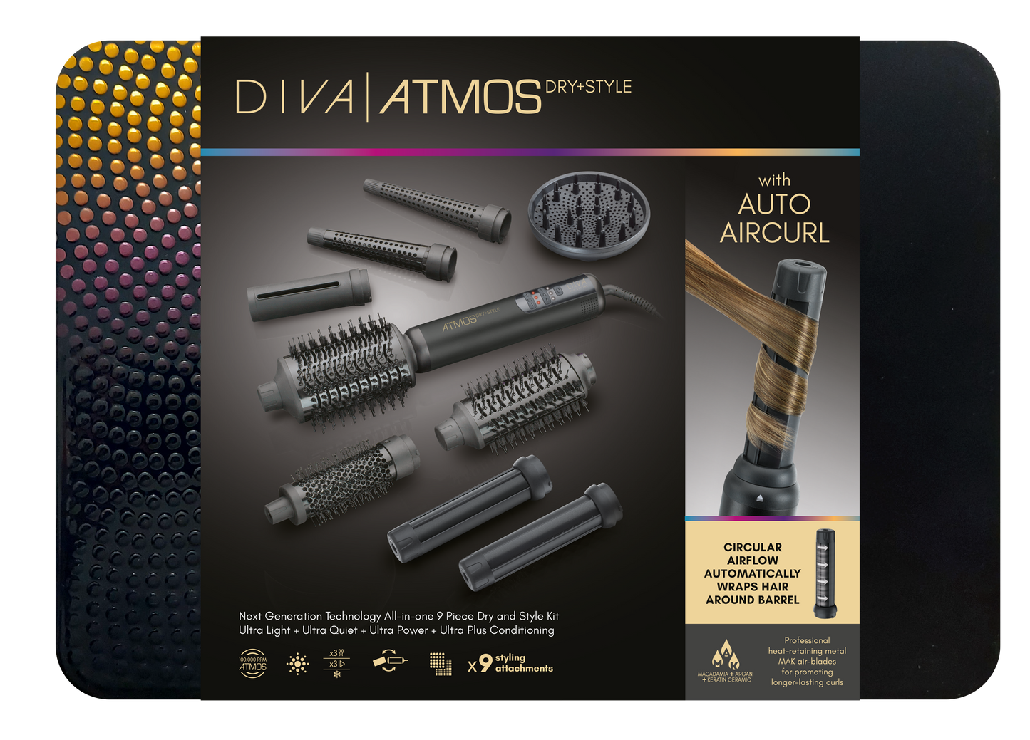 Atmos Dry+Style | HIT!!! 9w1 Wielofunkcyjna szczotko-suszarka do włosów (ATM004)